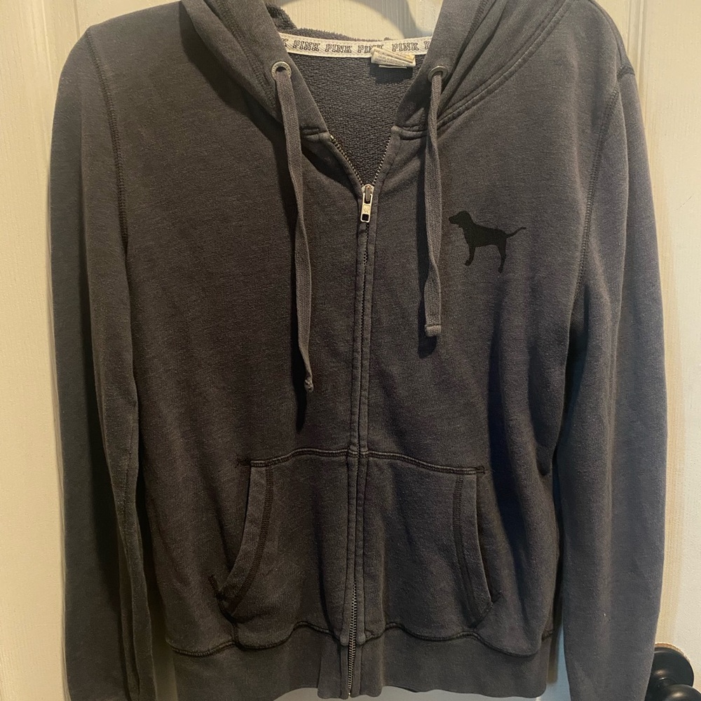 PINK Victoria's Secret Gray Zip-Up Hoodie